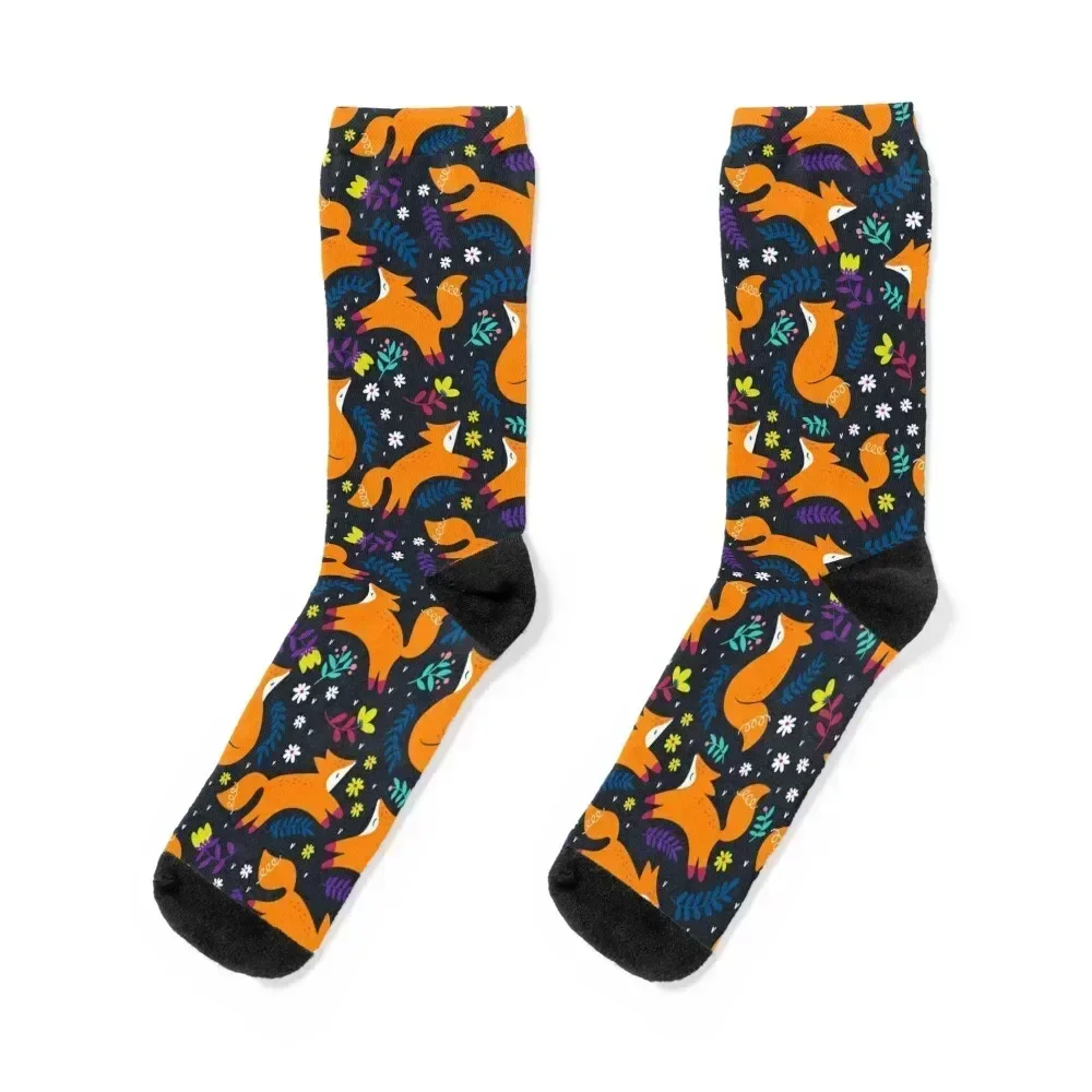 

Frolicking Foxes Socks Rugby with print FASHION golf Socks Girl Men's