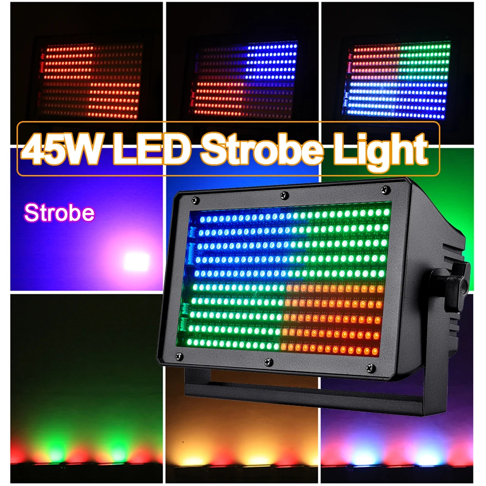 

45 Вт RGBW Светодиодный стробоскоп 3в1 Mni 280LED Настенный светильник DMX Супер яркий DJ Wash Bar Стробоскопические эффекты сценического освещения