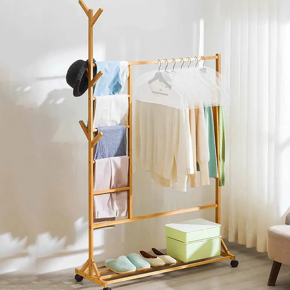 

5pcs Clothing Protective Covers Dust Proof Garment Bags For Hanging Clothes Clear Wardrobe Storage Covers Suits Coats Home