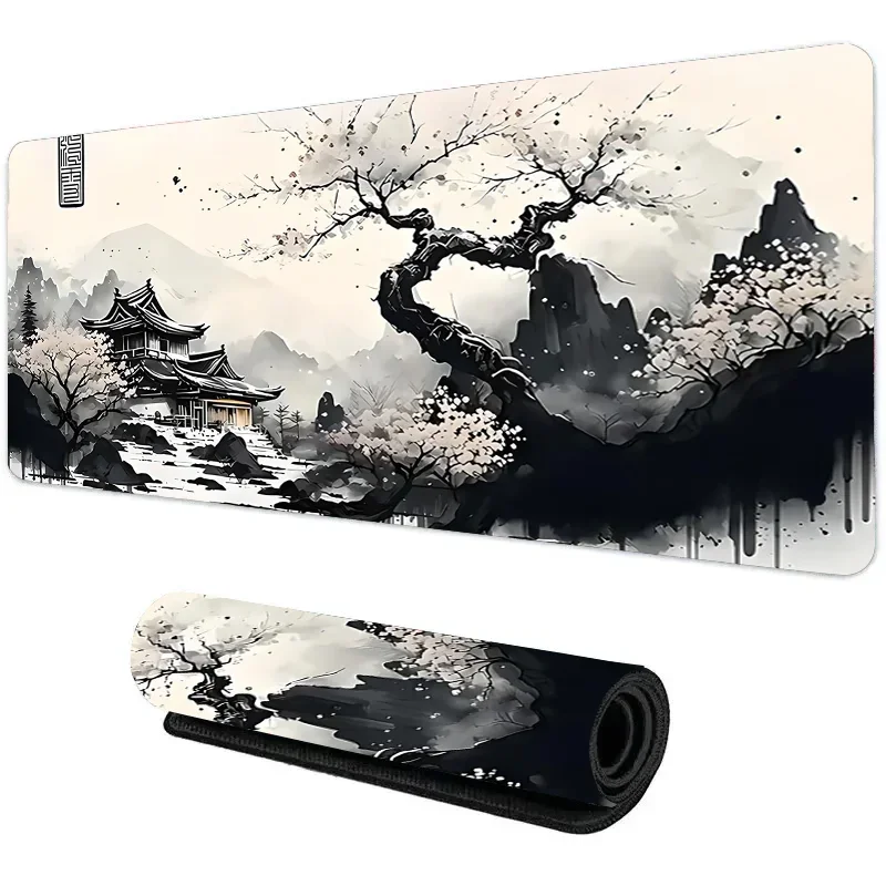 Tapis de souris sakura paysage accessoires de bureau tapis Gamer tapis Xxl tapis de clavier 1000X500x3MM tapis de bureau tapis de bureau souris de jeu M