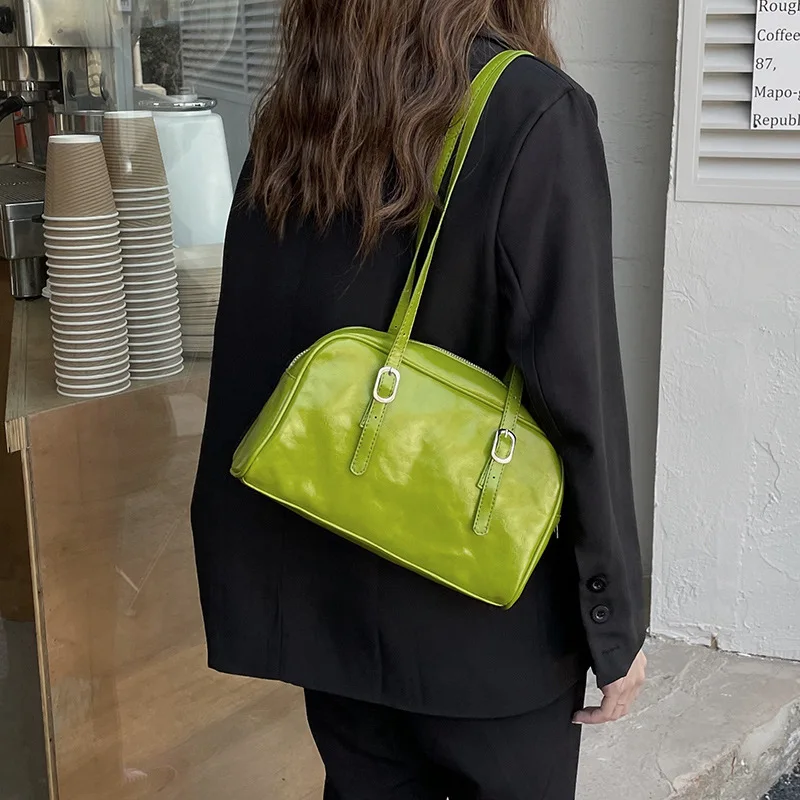 Sac à Main Vintage en Cuir PU pour Femme, Fourre-Tout de Grande Capacité, Décontracté, Y2k, Esthétique