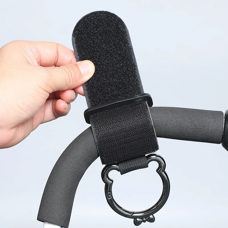 Picture 5: New 1/2 PCs PU Leather Baby Stroller Hooks Heavy-loaded Leather Pram Hanging Clips Pushchair Hanging Bag Hook with Carabiner