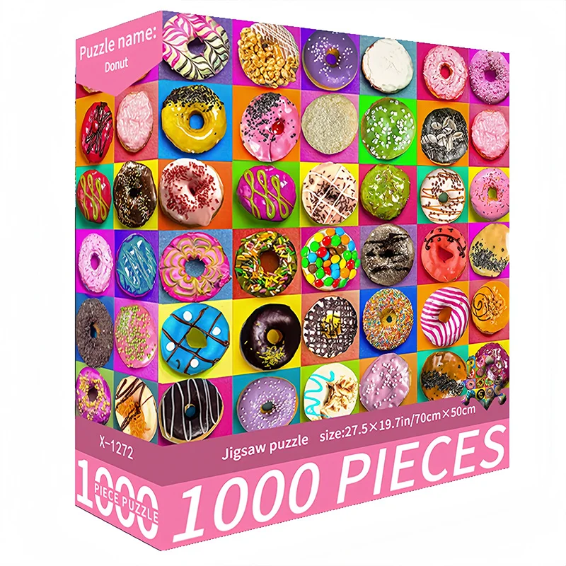 

1 box of 1000 adult puzzles, Sweet House 70x50cm 27.6x19.7 inches, mixed color puzzles