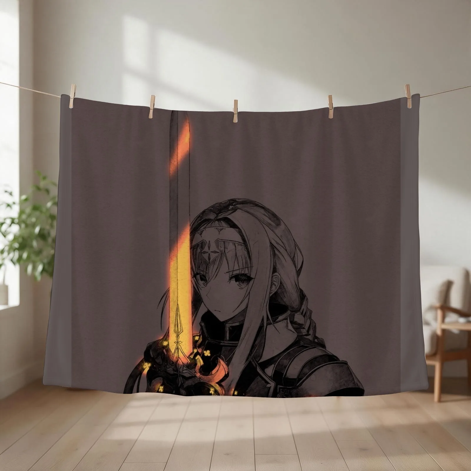 Pencil Crumbs Clover Knight Throw Blanket couch cozy soft plush fuzzy picnic outdoor blanket