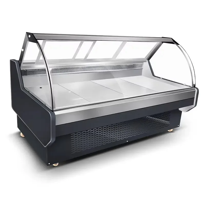 High Quality Supermarket Refrigerated Cooked Food Display Cabinet Stainless Steel Liner Customizable