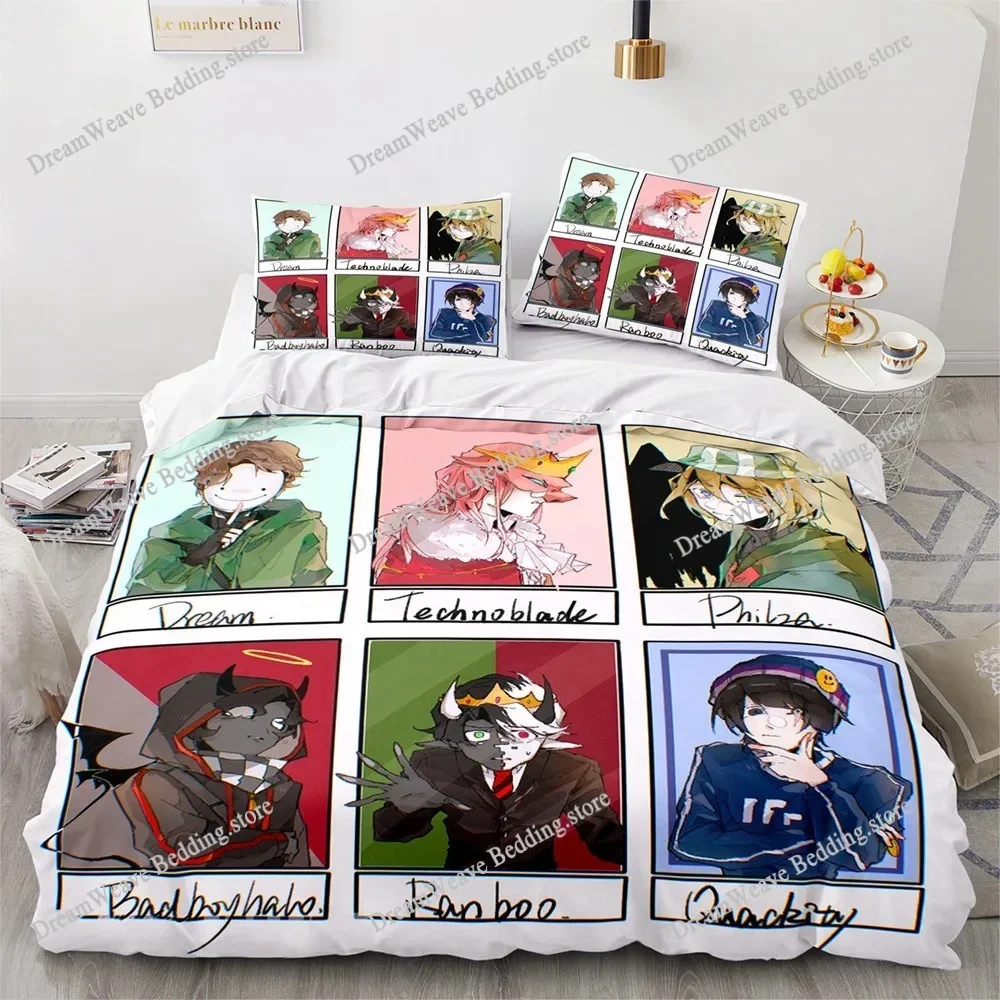 New GeorgeNotFound Merch Ranboo Dream Bedding Set Boys Girls Twin Queen Size Duvet Cover Pillowcase Bed Kids Adult HomeTextiles9