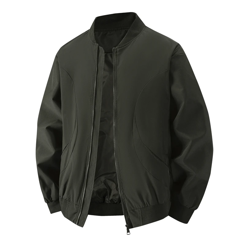 Primavera y otoño nueva tendencia de moda al aire libre chaqueta de béisbol cuello de béisbol para hombres abrigo deportivo cómodo abrigo a prueba de viento