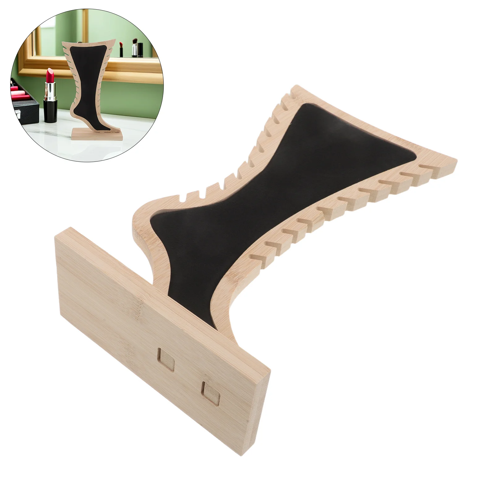 

Подставка-органайзер для ожерелья из бежевого дерева в форме ног, коммерческая стойка для демонстрации браслетов, розничный держатель для ювелирных изделий для витрин поставщика