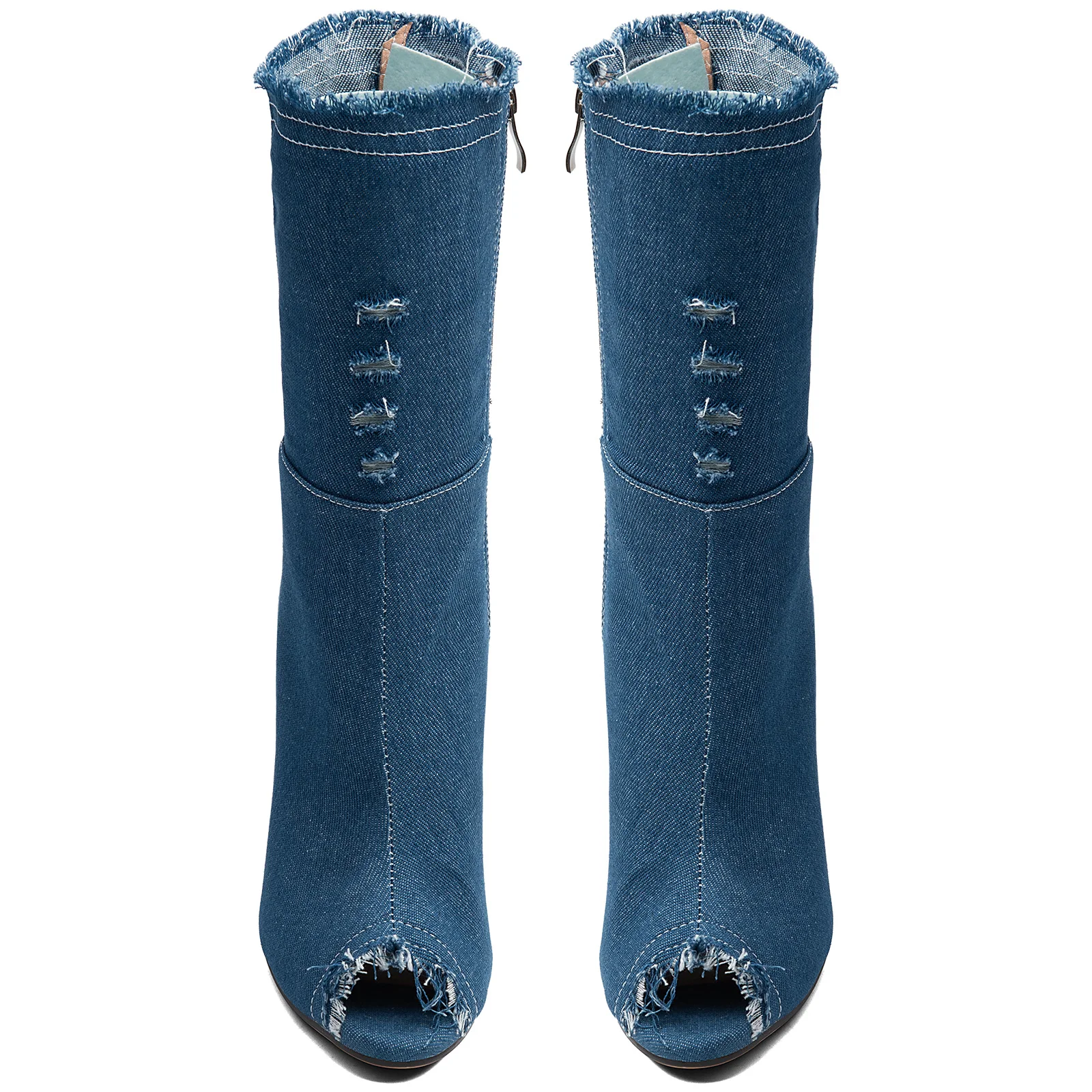 Women Blue Denim Peep Toe Mid  - Women'S Shoes Size 12 ulasan dan harga
