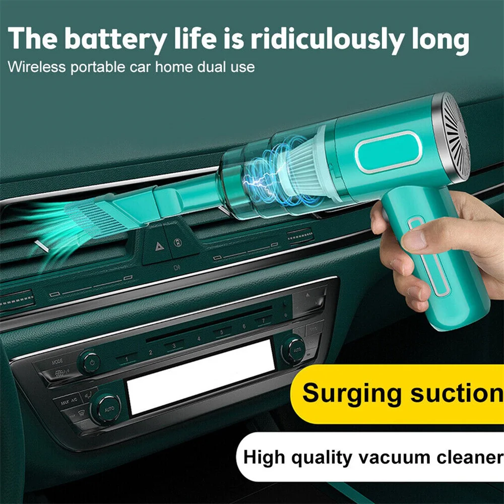 1/2/3PCS Handheld Car Vacuum Cleaner Cordless Wet Dry Air Duster For Car Home Portable Rechargeable Auto Dust Catcher Collector