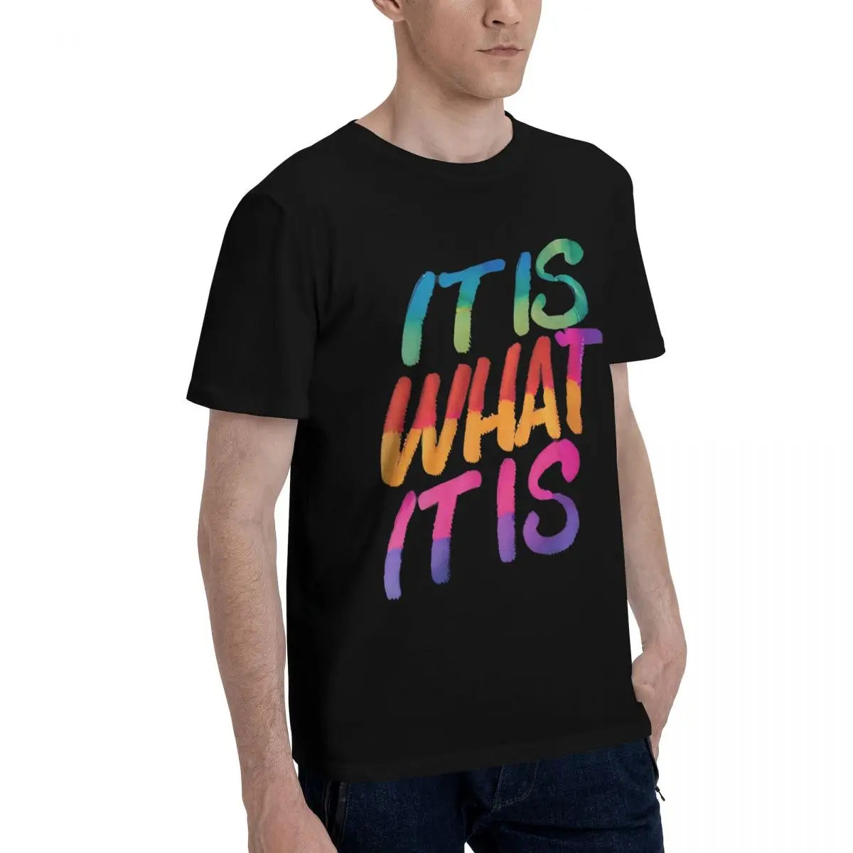 Colorful Gradient Text Art Movement Top tee Fitness Kemp Graphic Cool Top quality USA Size