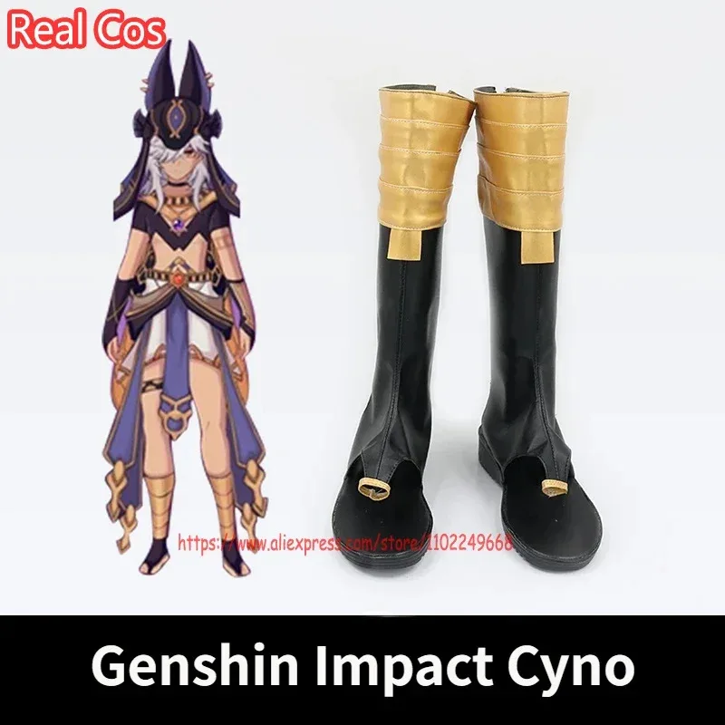 

RealCos Genshin Impact Cyno Обувь для косплея Сапоги Хэллоуин Косплей Костюм Аксессуар