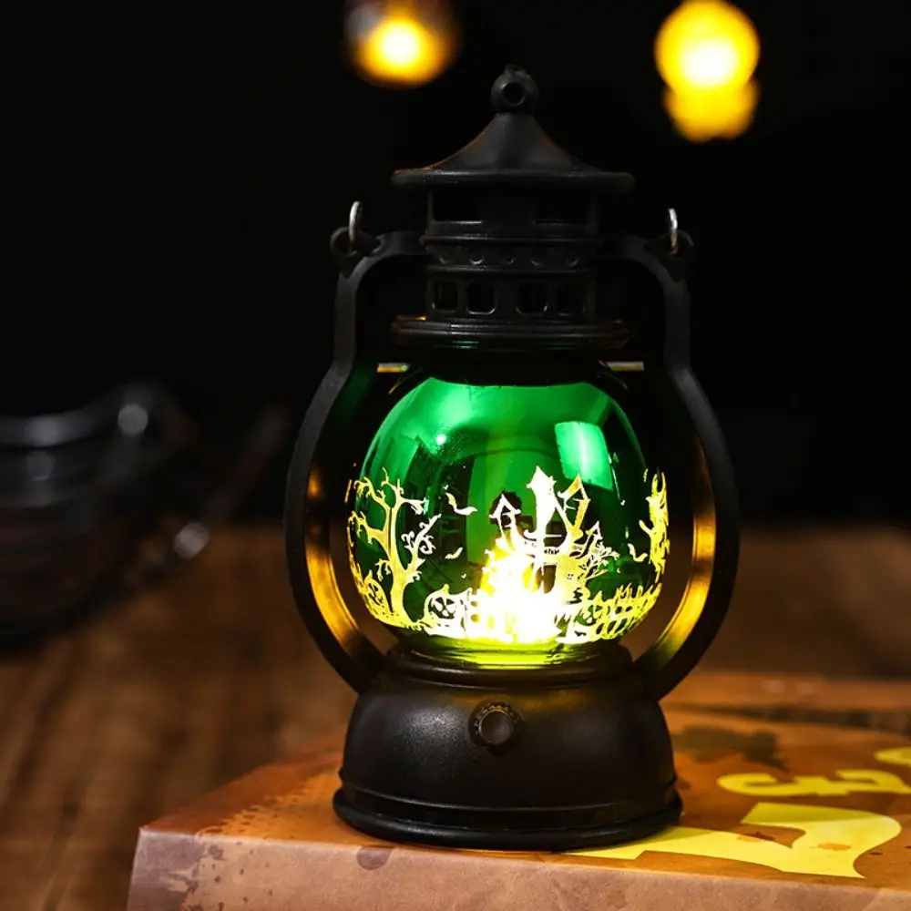 Retro Halloween Pumpkin Lantern Colorful Creative Small Oil Lamp Durable Portable Ghost Lamp 2024 Festival Accessories