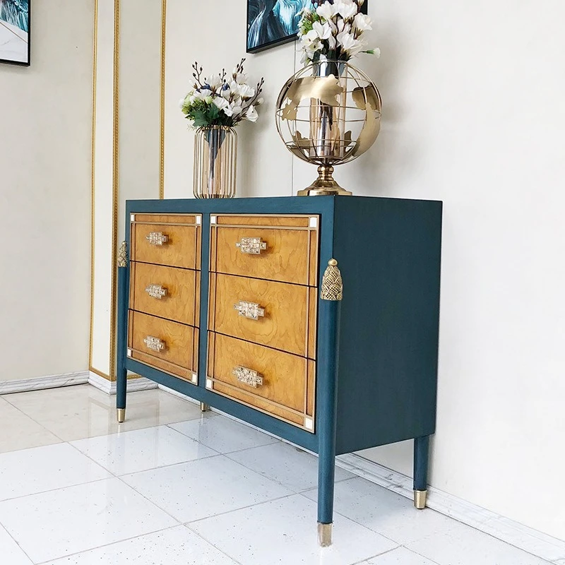 

Light luxury six bucket shells all solid wood furniture post-modern dining side entrance