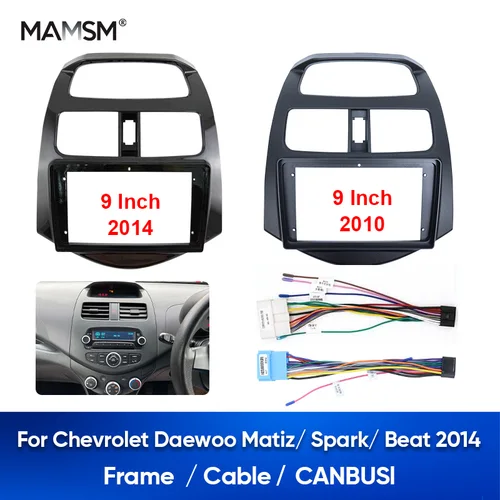 MAMSM-Panel de marco de Fascia de Radio estéreo para coche, reacondicionamiento de 9 pulgadas, para CHEVROLET Daewoo Matiz/Spark/Beat 2014, Kit de montaje para tablero Android