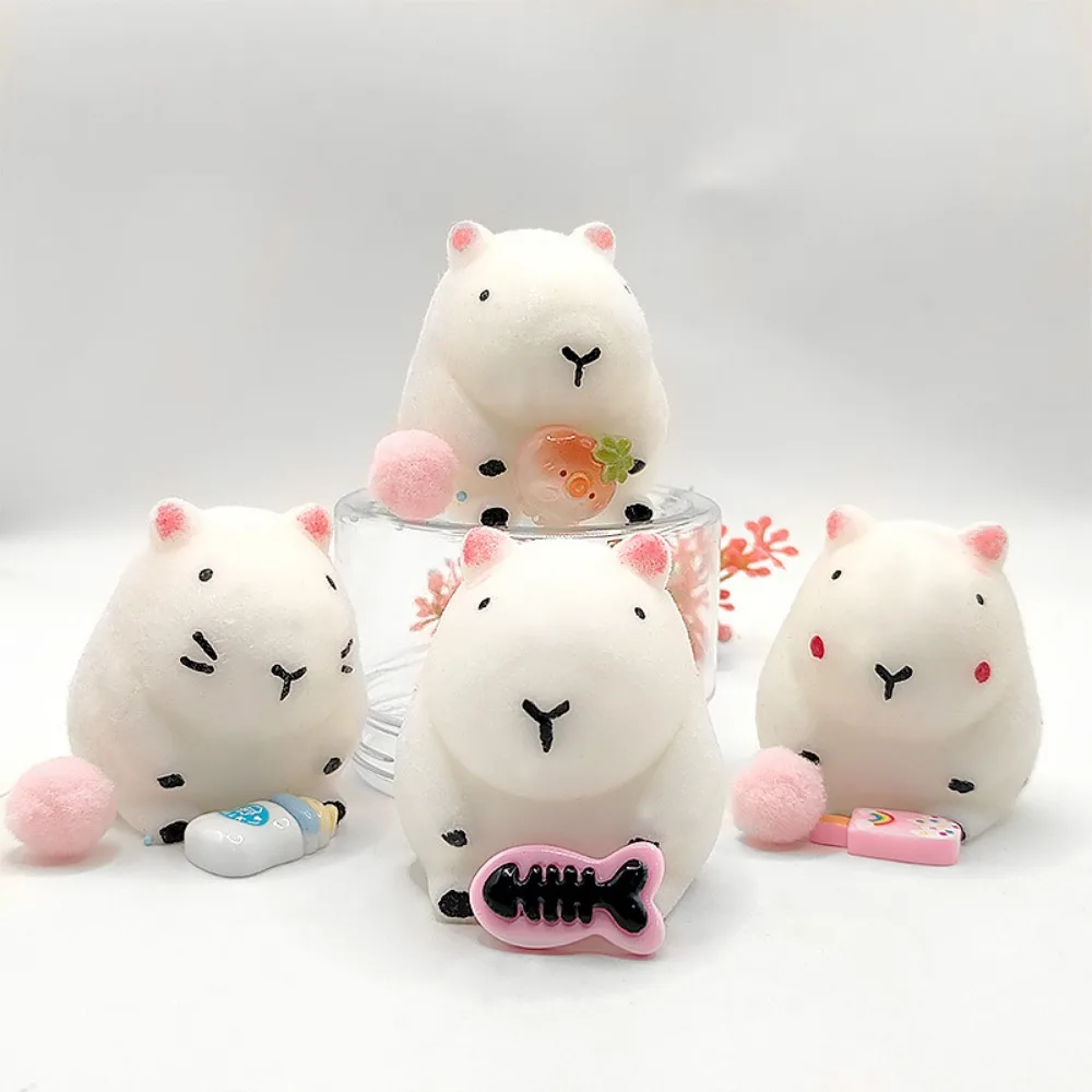 

Pink White Capybara Squeezing Toys Plastic Decompress Stress Stress Relief Toys Pinch Stretch Cartoon Capybara Rebound Toys