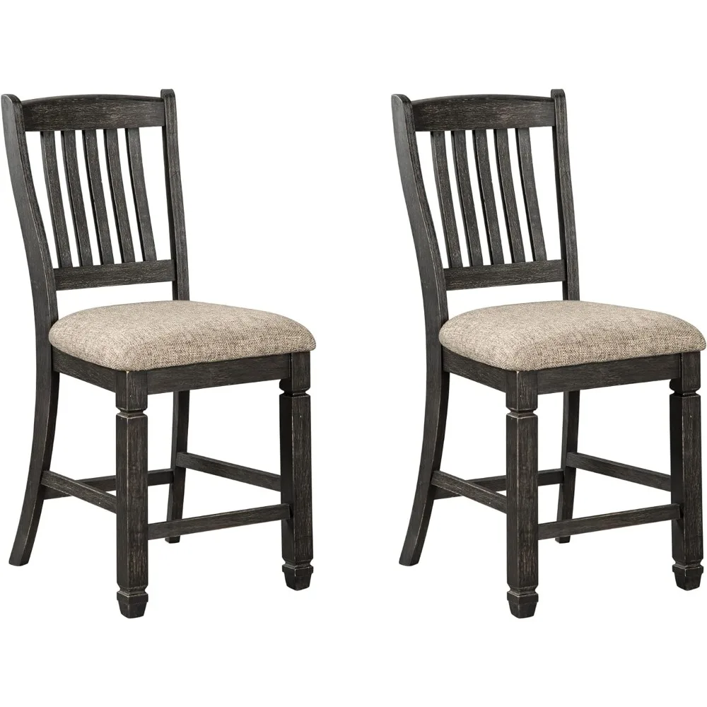 

by Ashley Tyler Creek Farmhouse 24.38" Counter Height Upholstered Barstool, Set of 2, Almost Black