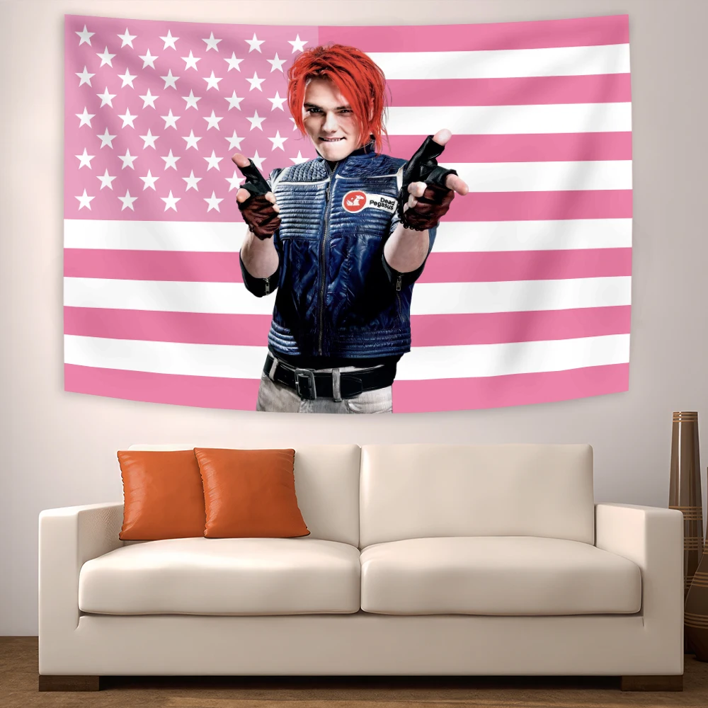 Gerard Way Wall Tapestry My Chemical Romance Mcr Music Band Poster Album Art Home Decor American Flags Banner Garage Flags