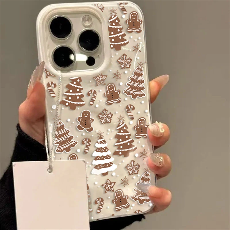 Christmas Tree Snowflakes Silicone Phone Case For IPhone 17 Air 16 15 14 Plus 13 14 Pro Max 12 13 11 12 Protective Cover Case