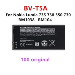 Original BV-T5A 2220mAh Replacement Battery For Nokia Lumia 550 730 735 738 Superman RM1038 RM1040 BVT5A BV T5A  Batteries