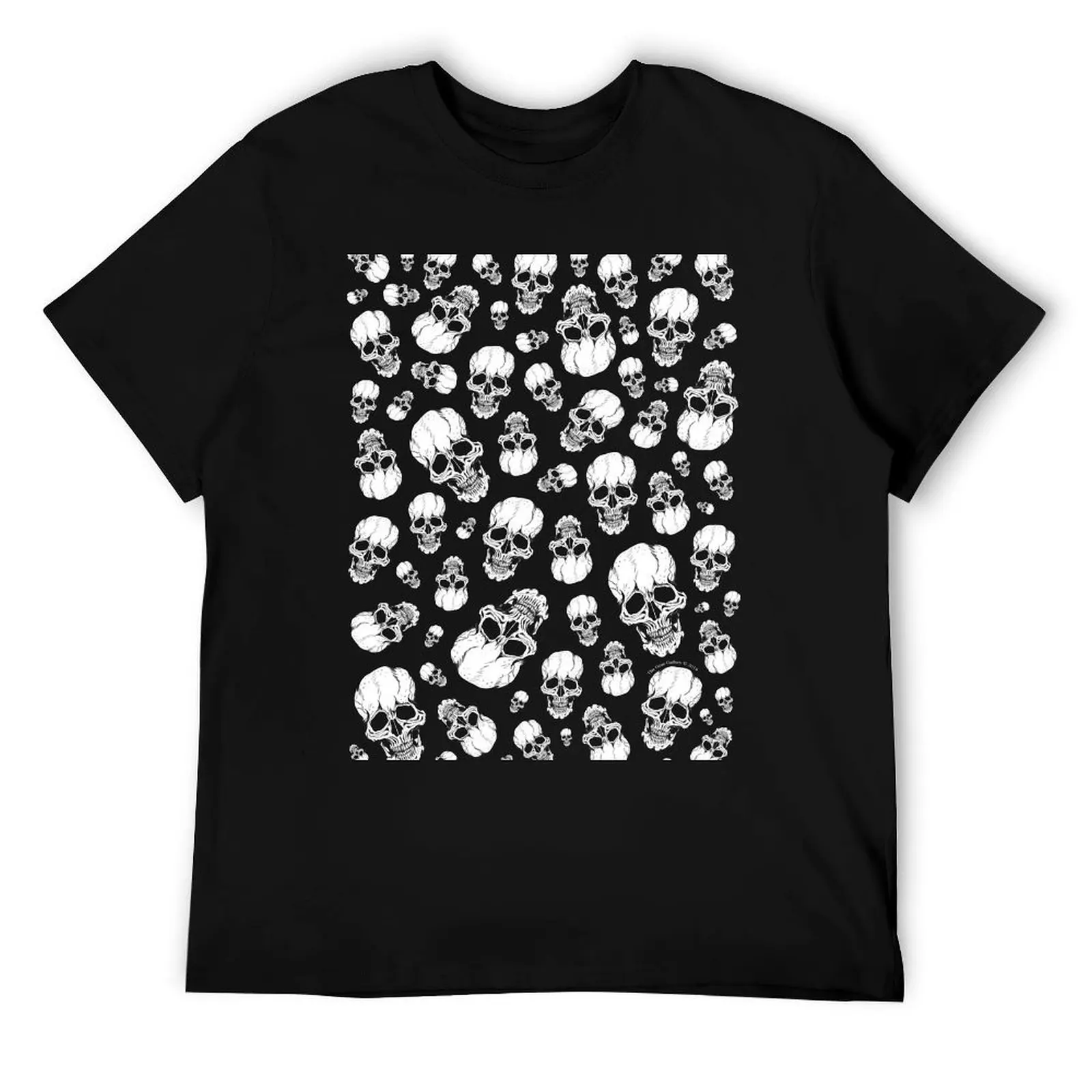 Skulls, Skulls and More Skulls 티셔츠 남성용 티셔츠 코튼 퍼니 에센셜 티셔츠 티셔츠