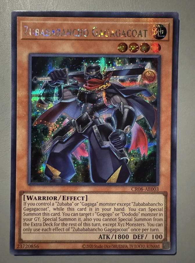 Yu-Gi-Oh YGO KONAMI Duel Monsters CR08-AE003 Zubababancho Gagagacoat Secret Asian English Collection Mint Card