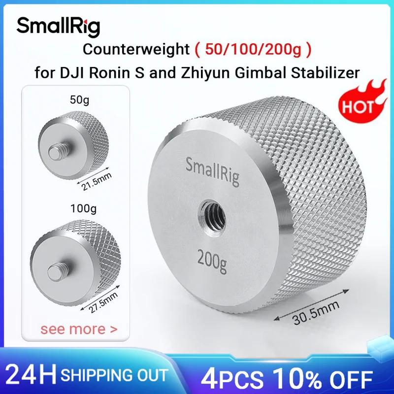 SmallRig przeciwwaga 200g dla DJI RS3/RS3 Pro/Ronin S/RSC 2/RS2/ronin-sc i dla Zhiyun stabilizator Gimbal z gwintem 1/4 2285