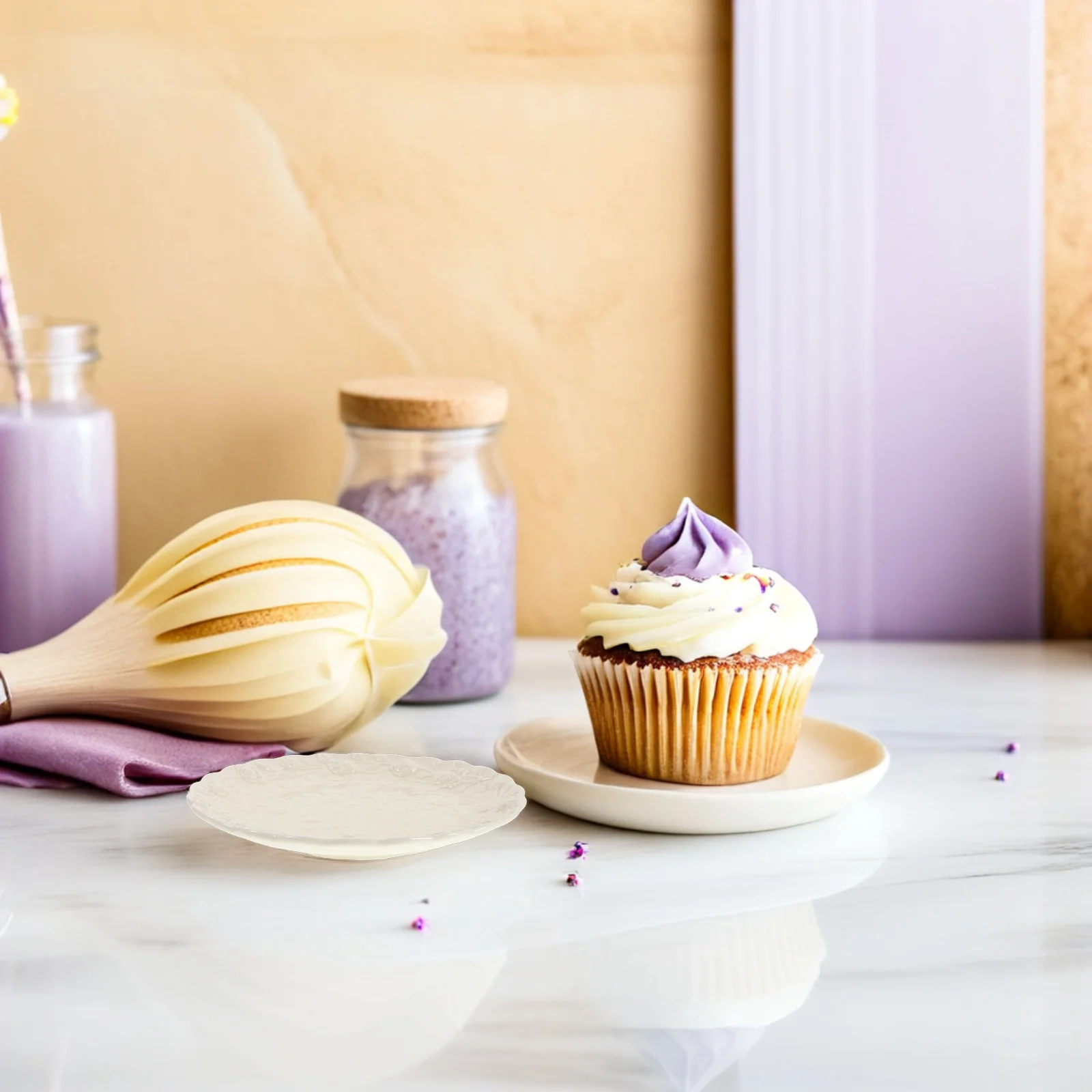 

Французская посуда, керамическое блюдо с тиснением розы, кремово-белый сервировочный поднос для десертов, выпечки, чайных вечеринок, центральная часть