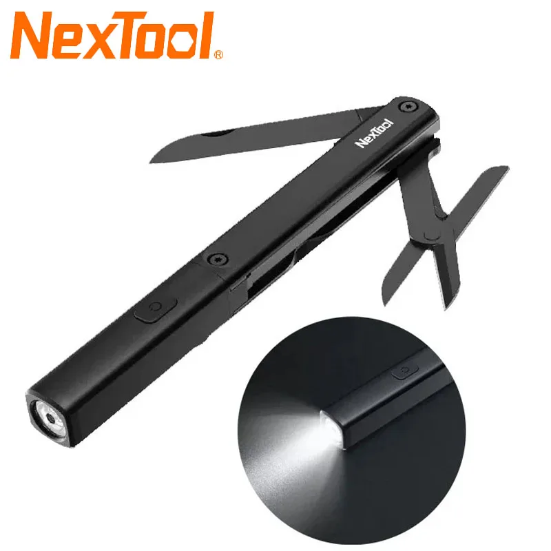 NexTool Multi Tool 3 in 1 Pocket Knife Scissors Flashlight N1 Pen Shape Tools Portable Outdoor USB Rechargeable IPX4 Waterproof