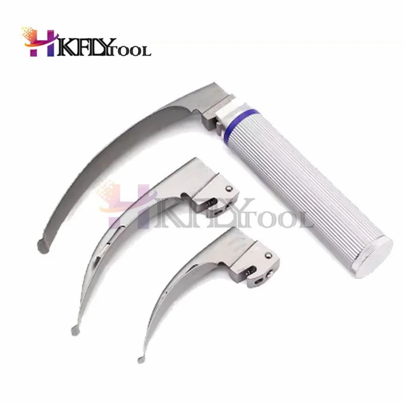 Adult Anesthesia laryngoscope stainless endotracheal intubation emergency bright white led light head veterinary pets tool parts