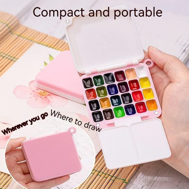 Foldable Solid Watercolor Pigment Box 3D Case Multi-Functional for Sketch Travel Painting Mini Portable Color Mixing Palette