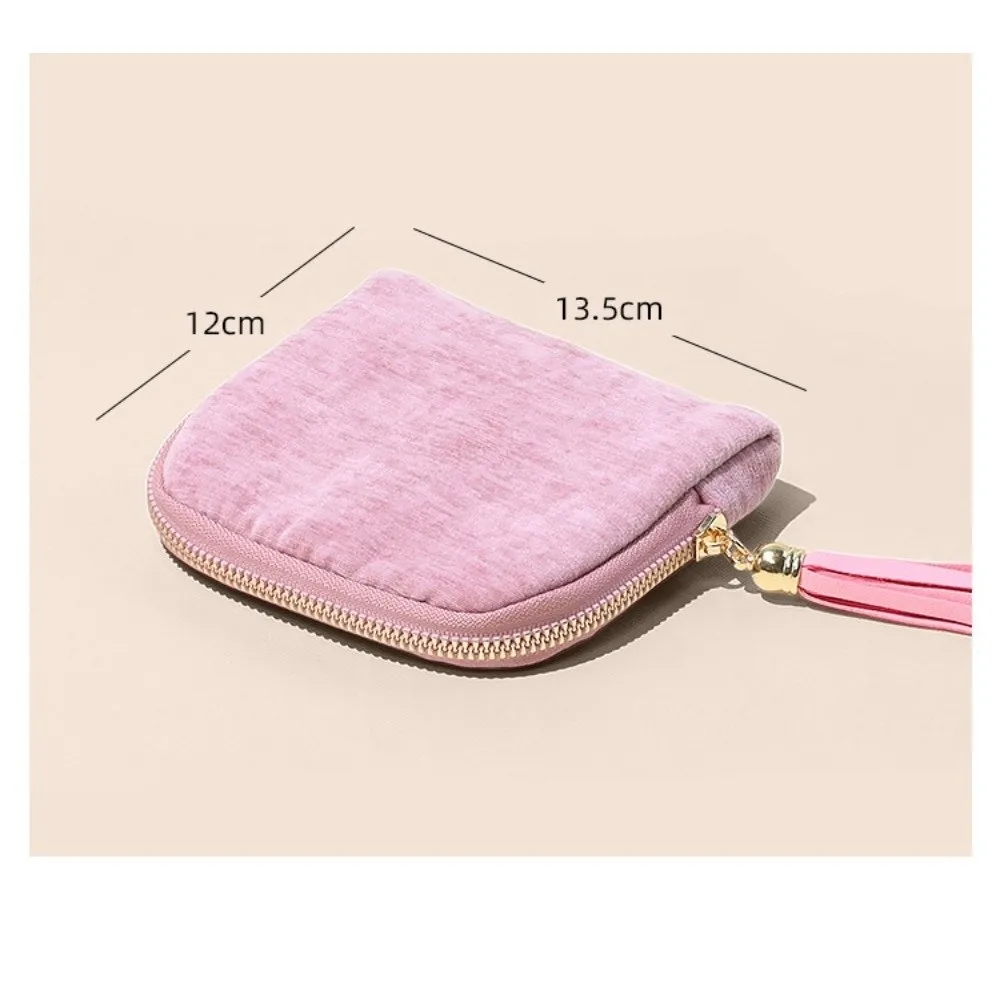 حافظة مجوهرات من الفلانيل للسفر بسحاب شرابة مع مقصورات منظم مجوهرات صغير محمول لتخزين المجوهرات #6