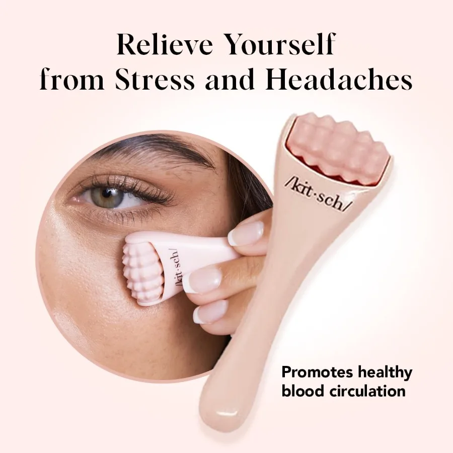 Mini Facial Roller Ice Face Roller Skin Care Tool Set for Women Face Massager for Puffy Eyes Cold Therapy Lymphatic Drainage Ma