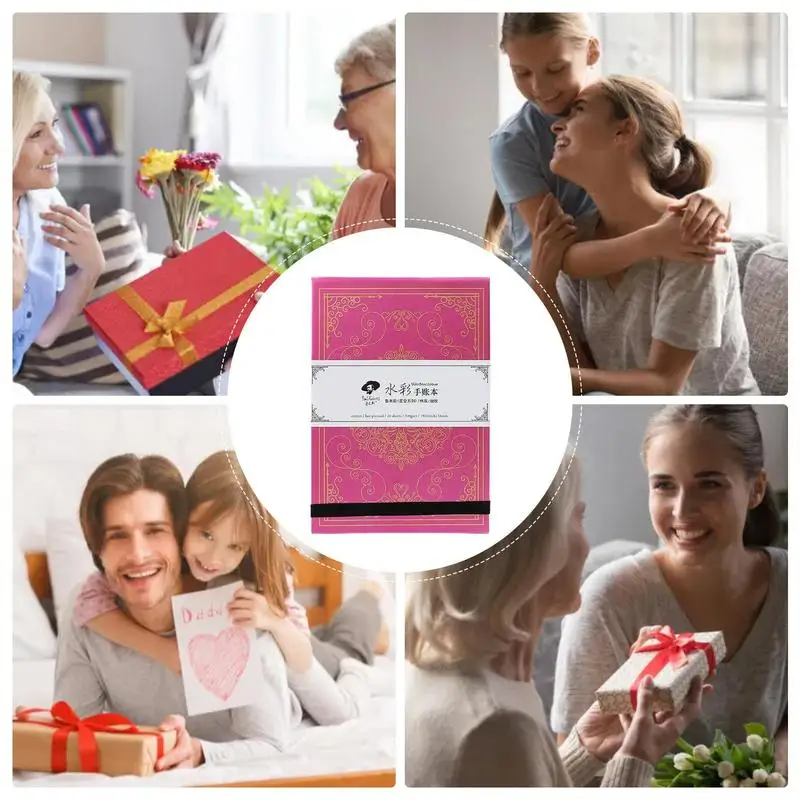 دفتر كتابة مزدوج الوجهين للنساء ، دفتر يوميات بألوان مائية ، رائع ، مدمج ، مرن ، جميل ، غواش