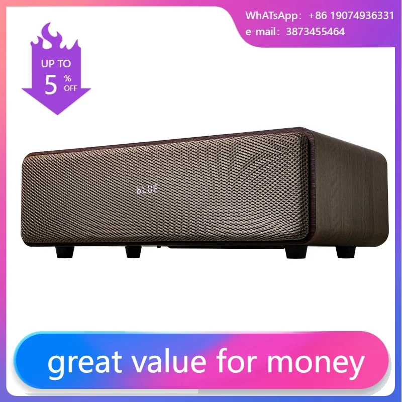 

2.1ch High Power Desktop Wooden Audio Speaker With Bass Flex & Built-in UHF Wireless Microphone For Home Karaoke Entertainment