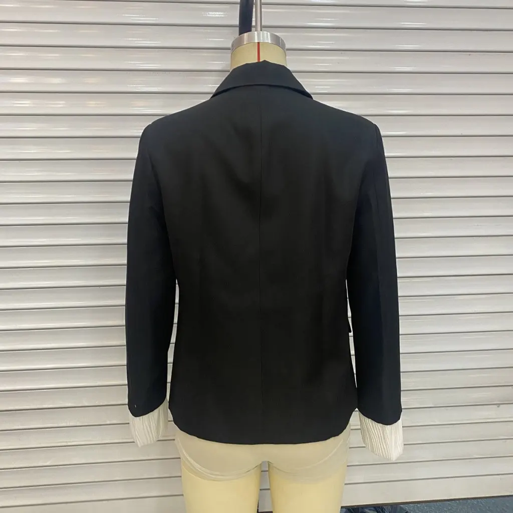

Women's Handmade Buckle Blazer Tops Autumn Winter Fashion Small Personalized National Style Clothing for Ladies