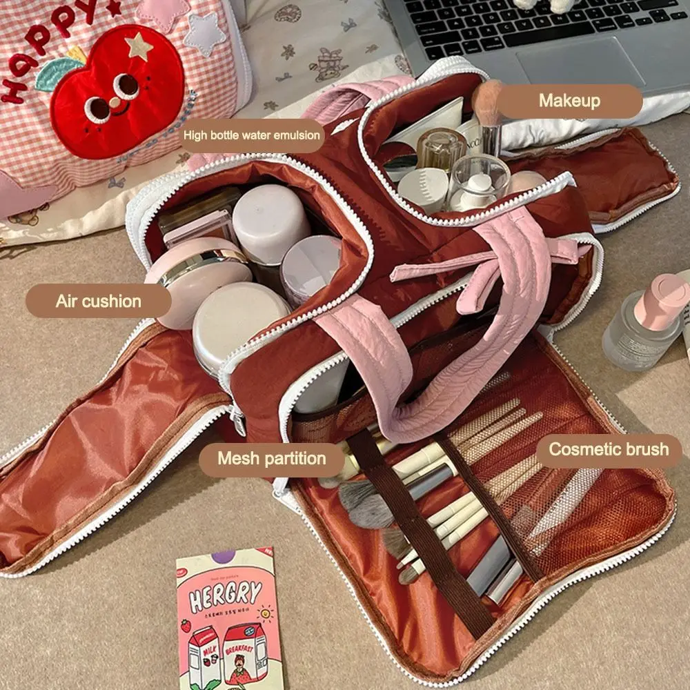 

Multifunction Multi-pouch Cosmetic Bag Large Capacity Portable Partition Handbag Makeup Pouch