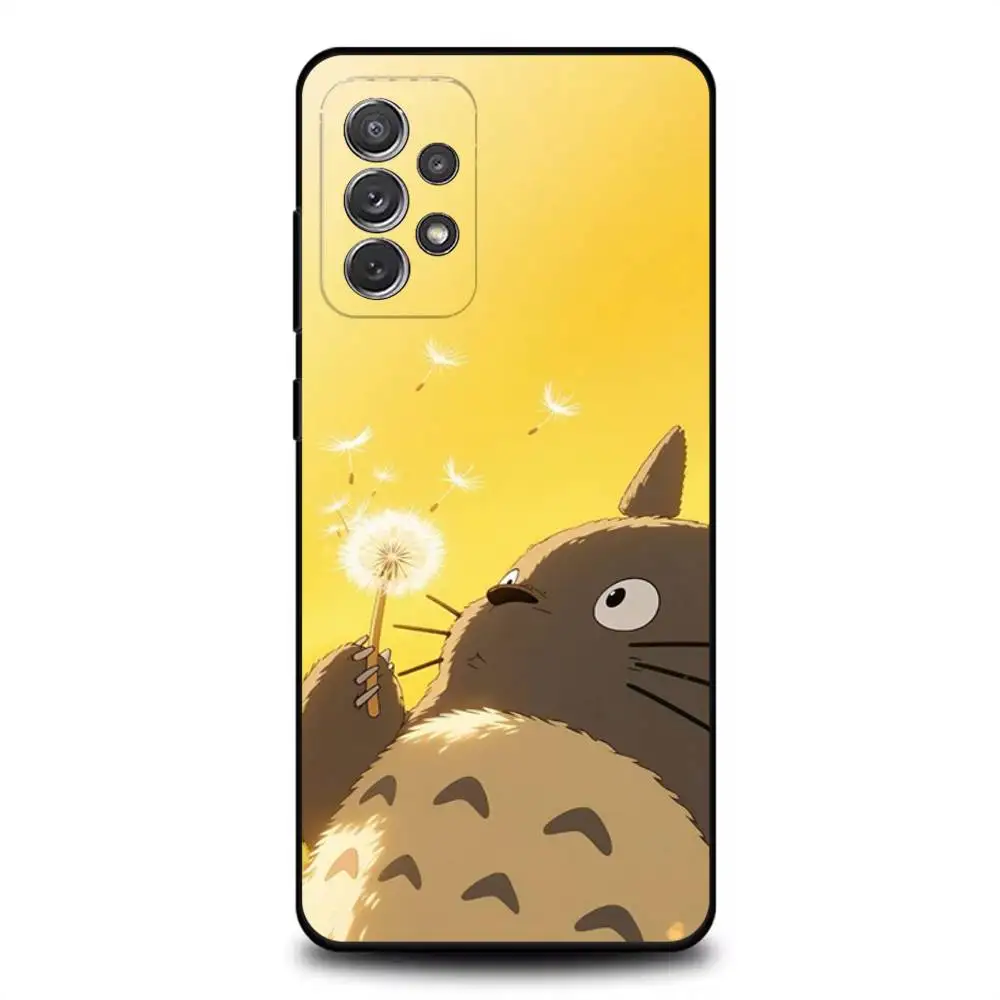 حافظة هاتف CUTE T-TotoroS-ES لهاتف سامسونج S 25,24,23,22,30,21,10,9,Ultra,Plus,Lite,FE,4,5G حافظة ناعمة سوداء