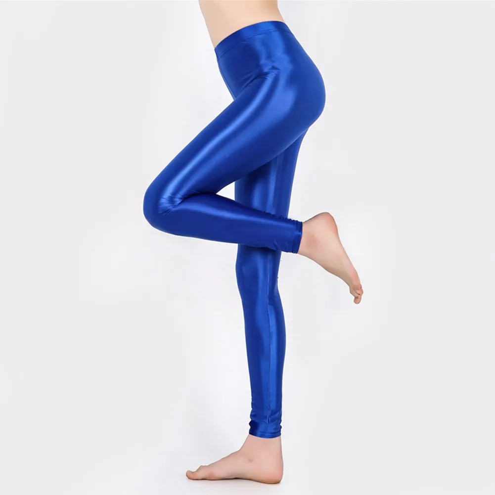 

Womens Shiny Yoga Pants Plus Size Oily Glossy Pantyhose Satin Glitter High Waist Stockings Shiny Tights Training Sports Leggings