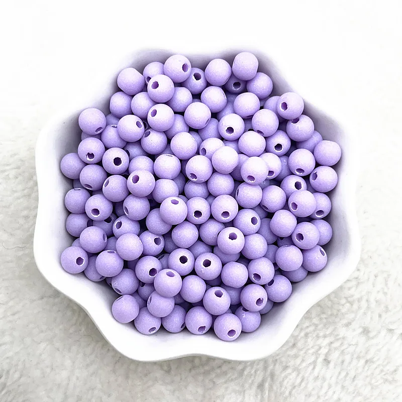 NEW 6mm 8mm 10mm Round Acrylic Matte Beads Loose Spacer Beads for Jewelry Making DIY Handmade Bracelets Necklace