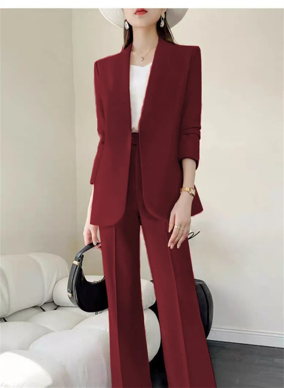 Mode 2-teilige Sets Damen Outfits Frühling Herbst Neu in Koreanische Hosen Sets Pendler Eleganter Anzug Mantel 2-teilige Sets Damen – Detail 16