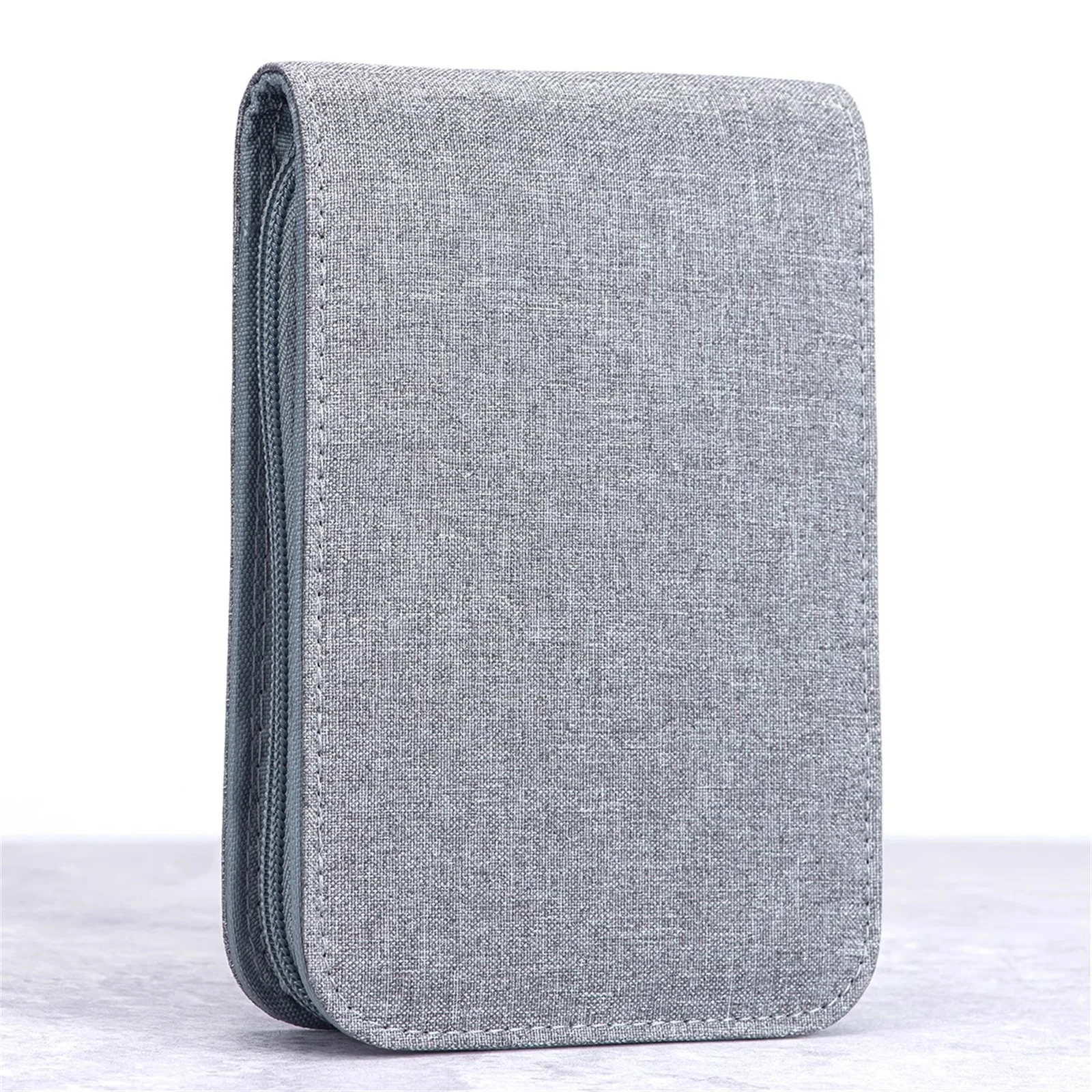 ASVINE 12 grid pen storage bag PU canvas minimalist waterproof dustproof pen case stationery zipper protection collection bag