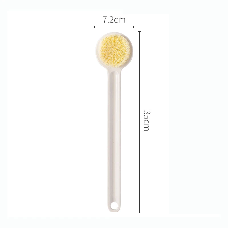 1 plastic long handled shower soft bristle cleaning and massage brush, body shower cleaning brush tool