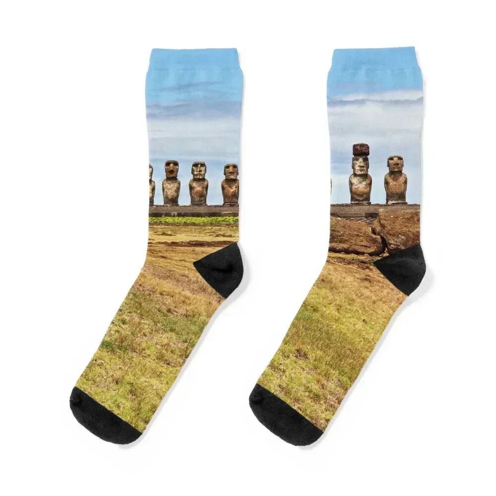 

Tongariki Site - Rapa Nui - Easter Island Socks shoes Soccer Heating sock Women's Socks Men's