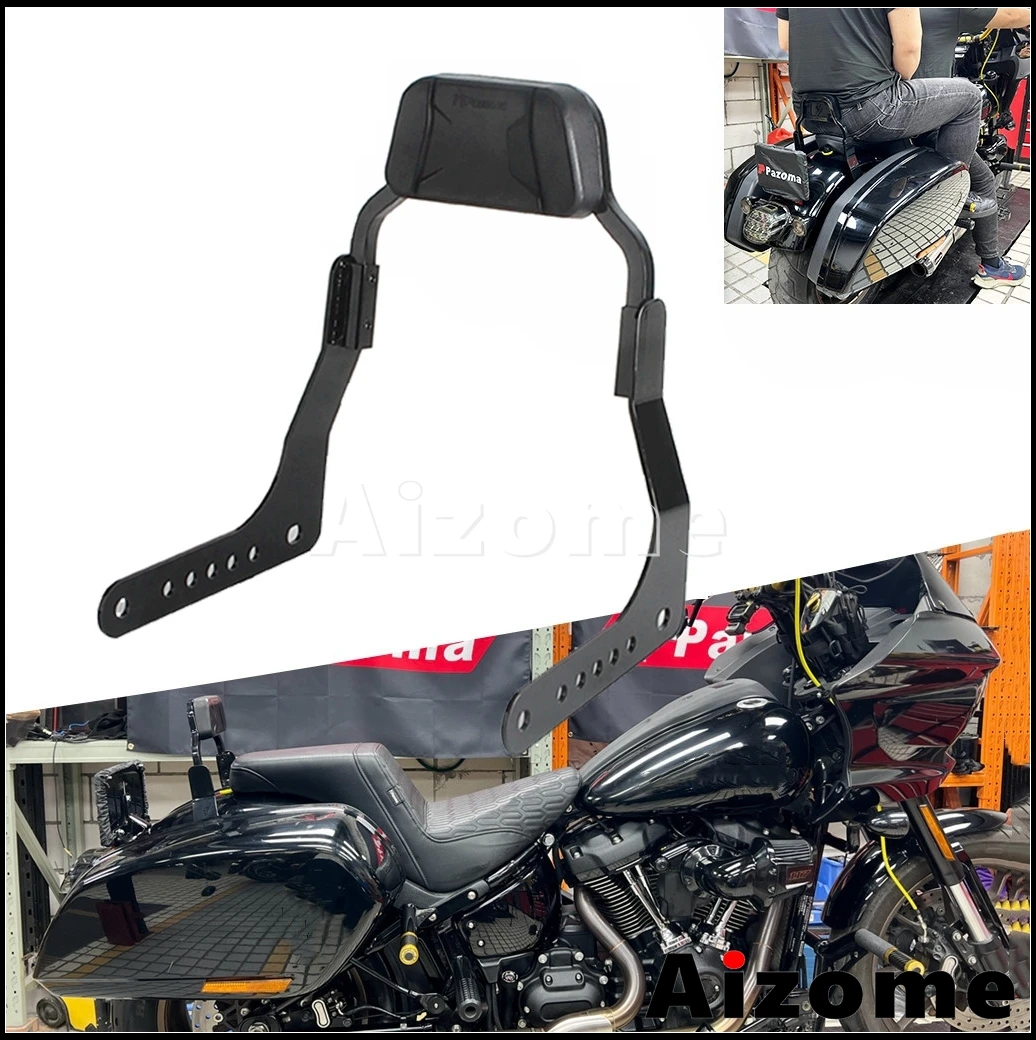 Krótki wspornik sissy baru do Harley Softail Sport Glide FLSB, stal miękka, poduszka tylna dla pasażera z podparciem lędźwiowym PU, roczniki 2018-2023