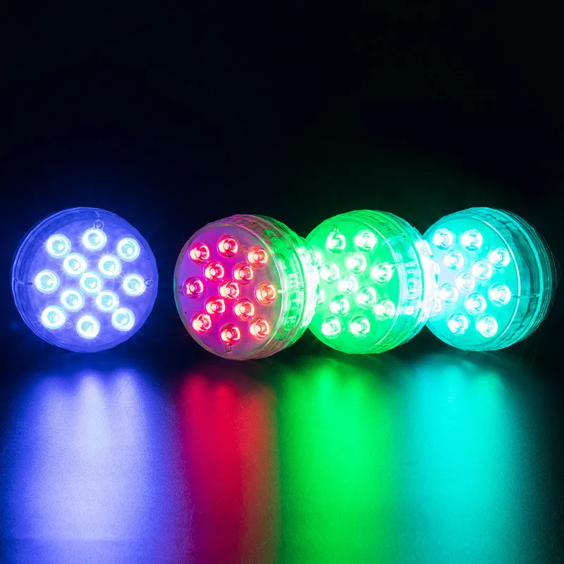 Underwater Light 16 Colors RGB IP68 Waterproof Swimming Pool Light RF Remote Control Submersible Lights For Pond Vase 13 LEDs