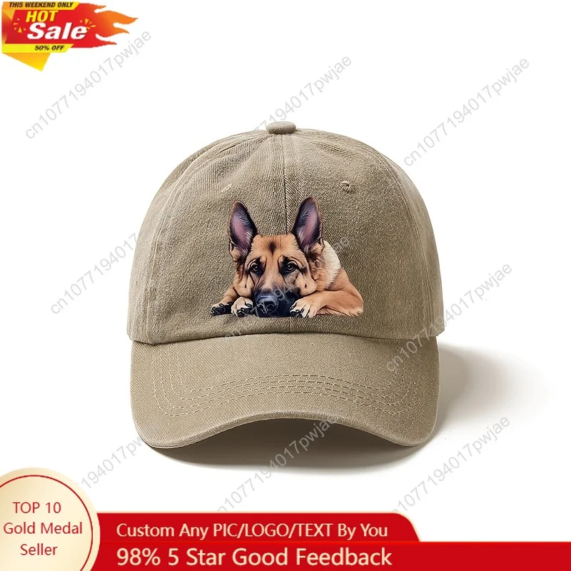 

[Adjustable Cap] Lightweight Adjustable Baseball Cap, German Shepherd Print | Multi-Functional Classic Hat for Outdoor Sports an