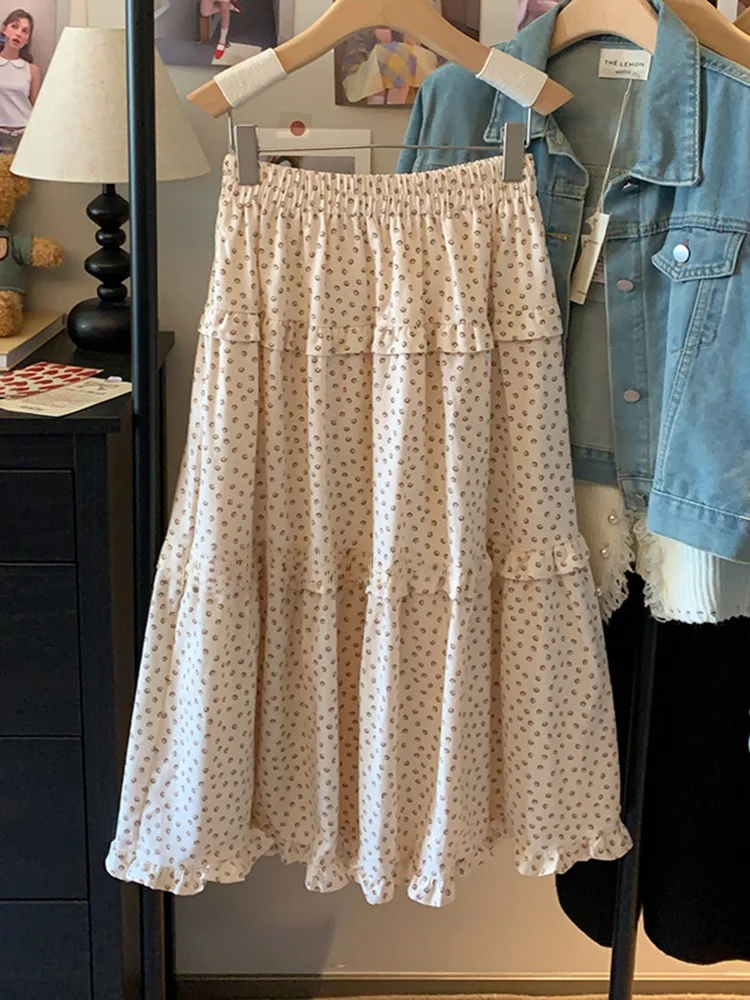 

Ретро-юбка-трапеция для женщин, весна 2026, новая модель, с эластичной талией, облегающая, длинная, модная, в стиле Woodland Ci Walk