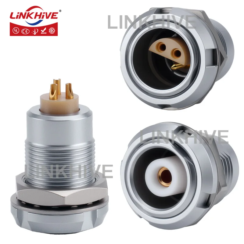 Compatible with LEMO ERD Double Nuts Fixed Socket 0S 1S 2S 3S 2 3 4 5 6 7 8 10 12 250 275 Coaxial Half-moon Positioning Connetor
