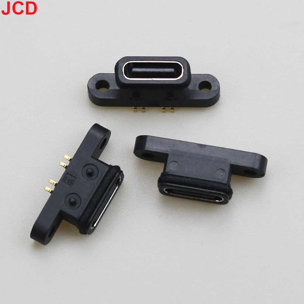 1pcs 4P 5P 6P 16P IP67  IPX8 Micro USB Waterproof Female Socket Connector With Screw Hole Power Charging Port  PCB Dock Female